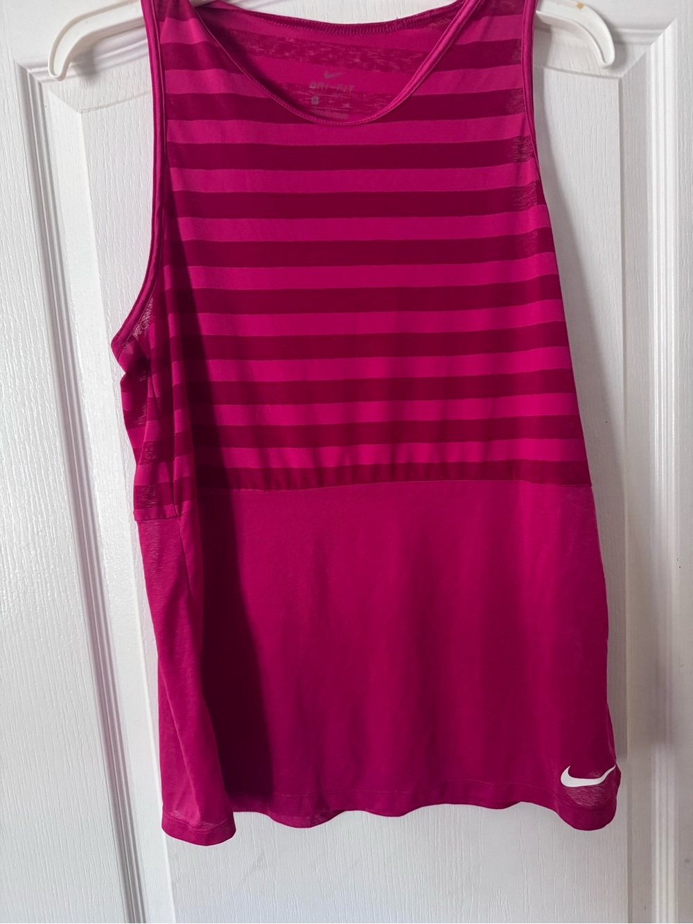 Nike Hot Pink Striped Dri-Fit Tank Top